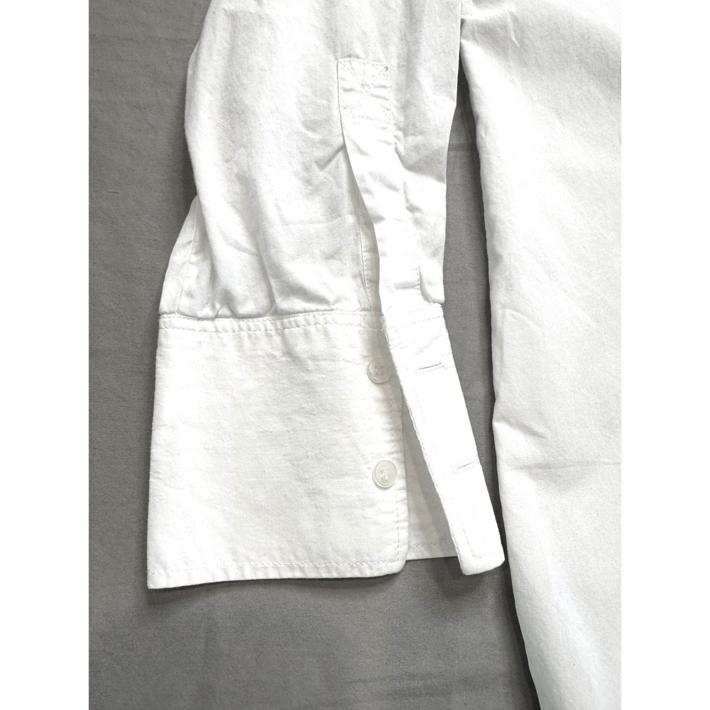 Zara Basic White Oversized Button Down Shirt Long Sleeve Cotton Poplin Large - Picture 7 of 12